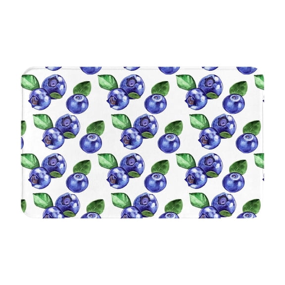 Bathroom Rugs Non Slip Washable - Blueberries berry Print Kitchen Mats for Floor, Area Rugs for Entryway Rugs Indoor, Laundry Bathroom Room Door Rug with Rubber Backing 20x31.5in