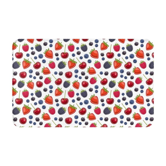 Bathroom Rugs Non Slip Washable - Blueberry Print berry Kitchen Mats for Floor, Area Rugs for Entryway Rugs Indoor, Laundry Bathroom Room Door Rug with Rubber Backing 20x31.5in