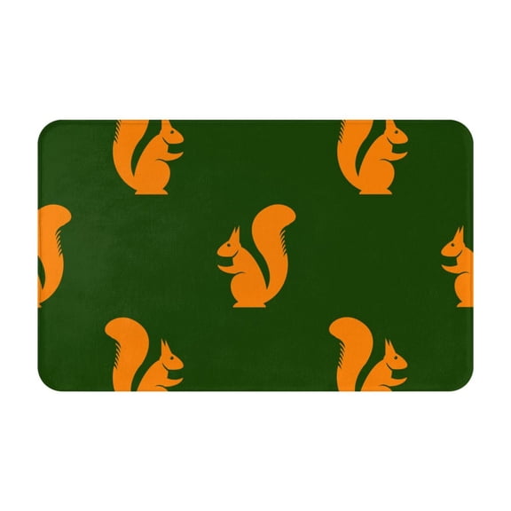 Bathroom Rugs Non Slip Washable - Bold Squirrel Silhouettes Kitchen Mats for Floor, Area Rugs for Entryway Rugs Indoor, Laundry Bathroom Room Door Rug with Rubber Backing 20x31.5in