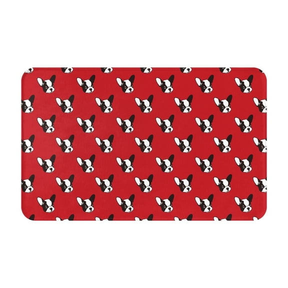 Bathroom Rugs Non Slip Washable - Bulldog red Kitchen Mats for Floor, Area Rugs for Entryway Rugs Indoor, Laundry Bathroom Room Door Rug with Rubber Backing 20x31.5in