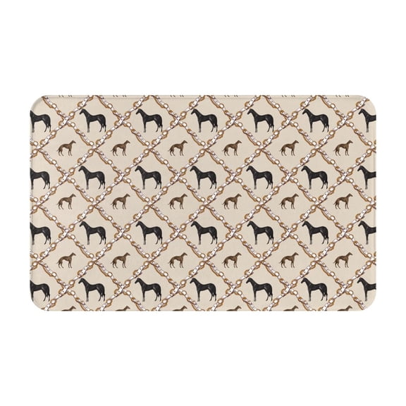 Bathroom Rugs Non Slip Washable - Cartoon Cool Horse Hunting Dog Kitchen Mats for Floor, Area Rugs for Entryway Rugs Indoor, Laundry Bathroom Room Door Rug with Rubber Backing 20x31.5in