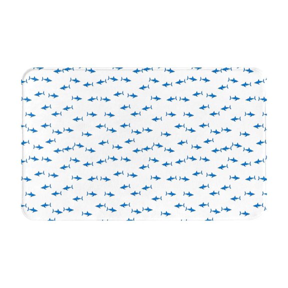 Bathroom Rugs Non Slip Washable - Cartoon Cool Shark Blue_C Kitchen Mats for Floor, Area Rugs for Entryway Rugs Indoor, Laundry Bathroom Room Door Rug with Rubber Backing 20x31.5in