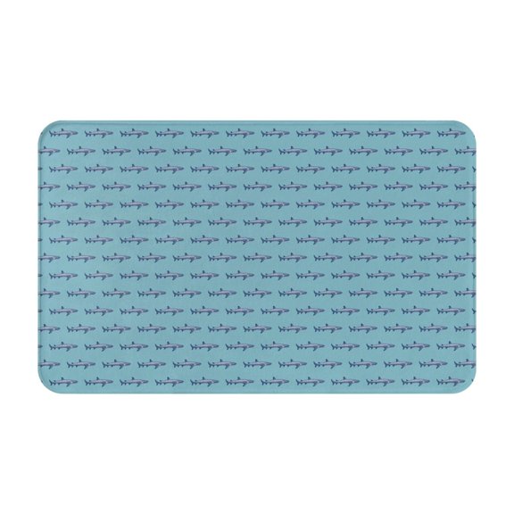 Bathroom Rugs Non Slip Washable - Cartoon Cool Shark_F Kitchen Mats for Floor, Area Rugs for Entryway Rugs Indoor, Laundry Bathroom Room Door Rug with Rubber Backing 20x31.5in