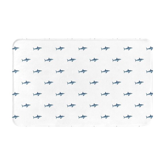 Bathroom Rugs Non Slip Washable - Cartoon Cool Shark_H Kitchen Mats for Floor, Area Rugs for Entryway Rugs Indoor, Laundry Bathroom Room Door Rug with Rubber Backing 20x31.5in