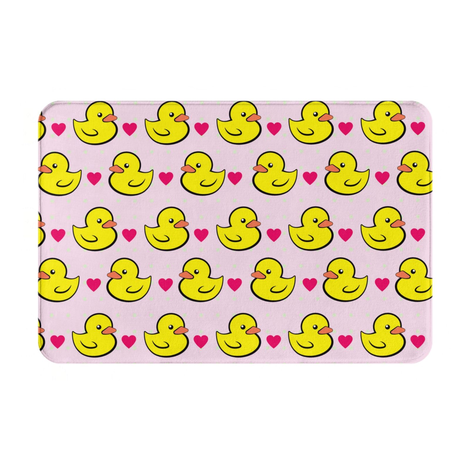 Bathroom Rugs Non Slip Washable, Cartoon Cute Duck Love Pink Water ...