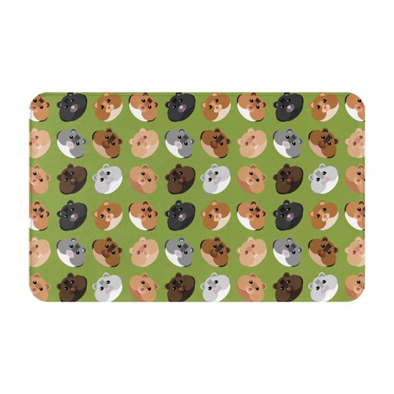 Bathroom Rugs Non Slip Washable - Cartoon Cute Hamster Face Kitchen Mats for Floor, Area Rugs for Entryway Rugs Indoor, Laundry Bathroom Room Door Rug with Rubber Backing 20x31.5in