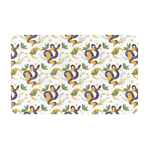 Bathroom Rugs Non Slip Washable - Cartoon Cute Snake Plant Kitchen Mats for Floor, Area Rugs for Entryway Rugs Indoor, Laundry Bathroom Room Door Rug with Rubber Backing 20x31.5in