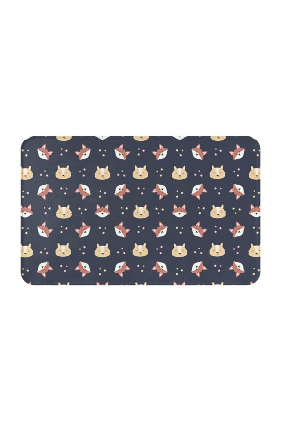 Bathroom Rugs Non Slip Washable - Cartoon Fox Star Kitchen Mats for Floor, Area Rugs for Entryway Rugs Indoor, Laundry Bathroom Room Door Rug with Rubber Backing 20x31.5in