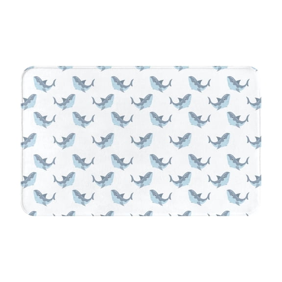 Bathroom Rugs Non Slip Washable - Cartoon cute shark_B Kitchen Mats for Floor, Area Rugs for Entryway Rugs Indoor, Laundry Bathroom Room Door Rug with Rubber Backing 20x31.5in