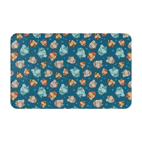 Bathroom Rugs Non Slip Washable - Cartoon seashells Kitchen Mats for Floor, Area Rugs for Entryway Rugs Indoor, Laundry Bathroom Room Door Rug with Rubber Backing 20x31.5in
