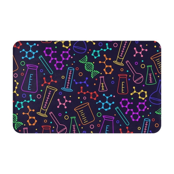 Bathroom Rugs Non Slip Washable - Chemistry Science Kitchen Mats for Floor, Area Rugs for Entryway Rugs Indoor, Laundry Bathroom Room Door Rug with Rubber Backing 20x31.5in
