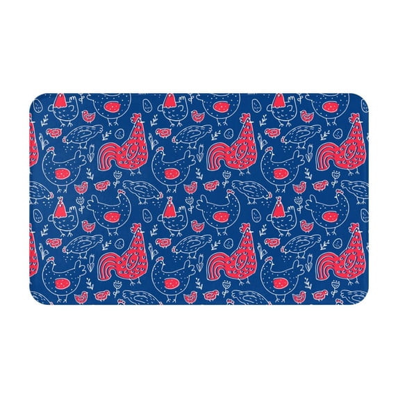 Bathroom Rugs Non Slip Washable - Chicken and Rooster Kitchen Mats for Floor, Area Rugs for Entryway Rugs Indoor, Laundry Bathroom Room Door Rug with Rubber Backing 20x31.5in