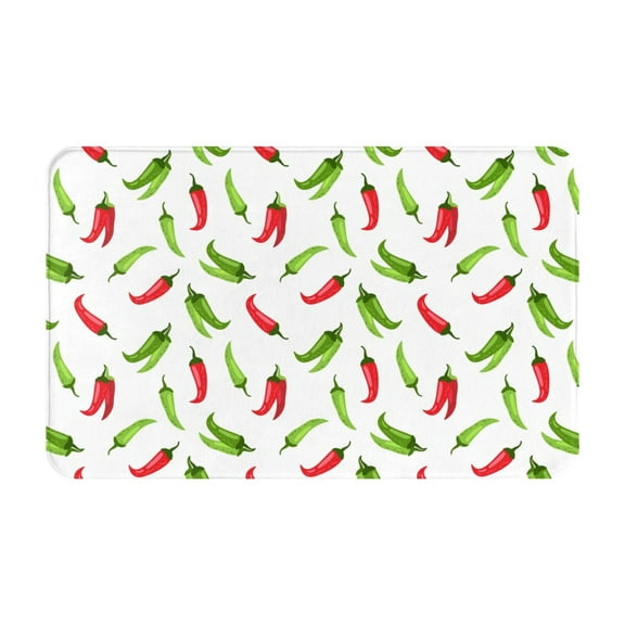 Bathroom Rugs Non Slip Washable - Chili Pepper green Kitchen Mats for Floor, Area Rugs for Entryway Rugs Indoor, Laundry Bathroom Room Door Rug with Rubber Backing 20x31.5in