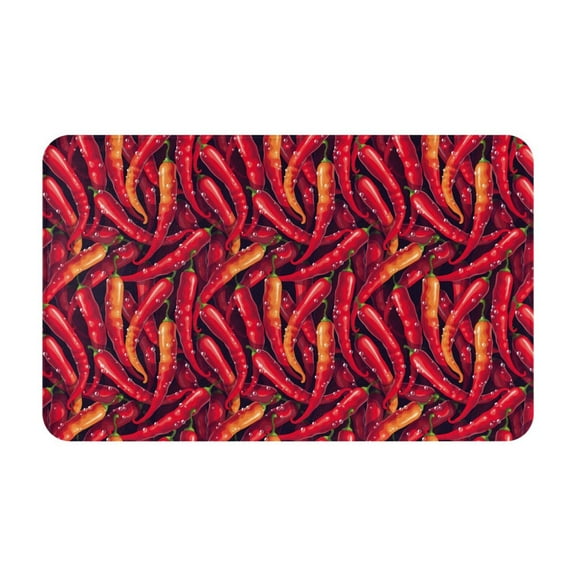 Bathroom Rugs Non Slip Washable - Chili Pepper water droplets Kitchen Mats for Floor, Area Rugs for Entryway Rugs Indoor, Laundry Bathroom Room Door Rug with Rubber Backing 20x31.5in