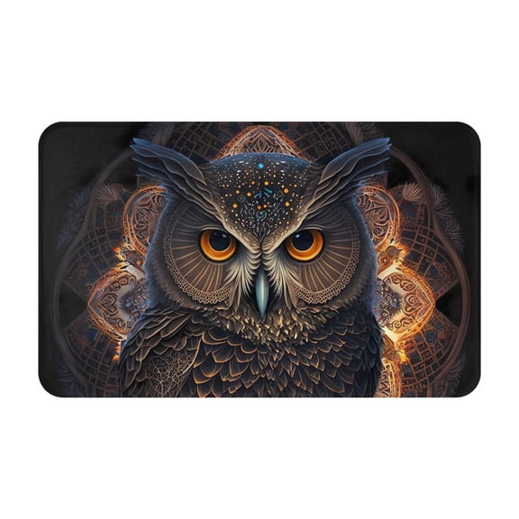 Bathroom Rugs Non Slip Washable - Classical Style Brown Owl Kitchen Mats for Floor, Area Rugs for Entryway Rugs Indoor, Laundry Bathroom Room Door Rug with Rubber Backing 20x31.5in