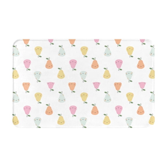 Bathroom Rugs Non Slip Washable - Colorful Cute Pear Kitchen Mats for Floor, Area Rugs for Entryway Rugs Indoor, Laundry Bathroom Room Door Rug with Rubber Backing 20x31.5in