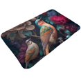 Bathroom Rugs Non Slip Washable Colorful Tulip Rose Bird Water