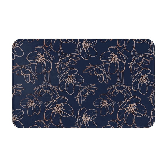 Bathroom Rugs Non Slip Washable - Copper-Gold Gloss Outline berry Kitchen Mats for Floor, Area Rugs for Entryway Rugs Indoor, Laundry Bathroom Room Door Rug with Rubber Backing 20x31.5in