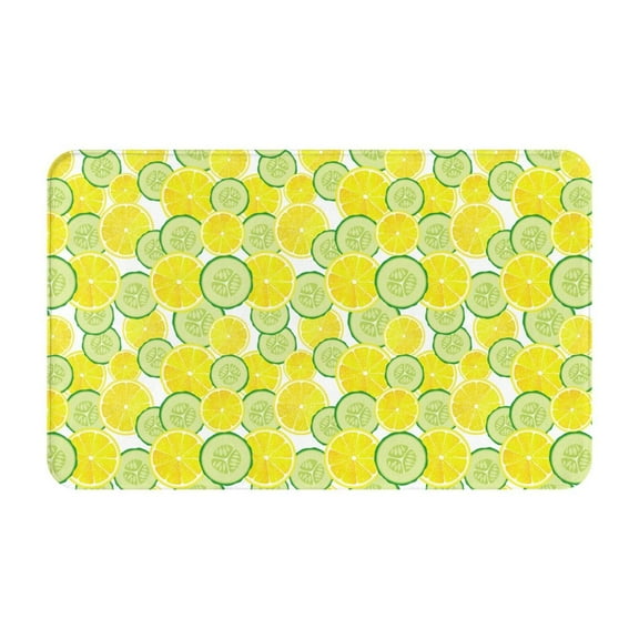 Bathroom Rugs Non Slip Washable - Cucumber lemon slices Kitchen Mats for Floor, Area Rugs for Entryway Rugs Indoor, Laundry Bathroom Room Door Rug with Rubber Backing 20x31.5in