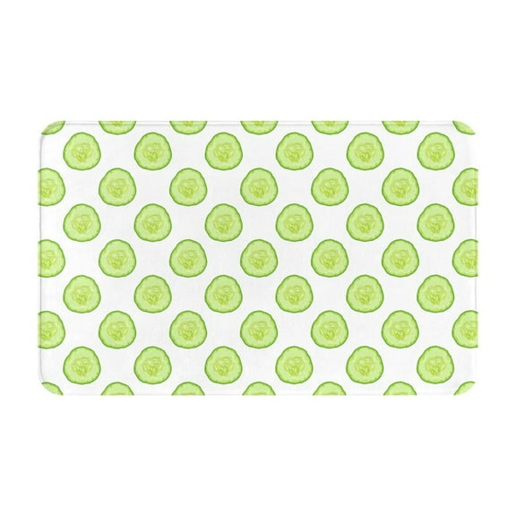 Bathroom Rugs Non Slip Washable - Cucumber slices green Kitchen Mats for Floor, Area Rugs for Entryway Rugs Indoor, Laundry Bathroom Room Door Rug with Rubber Backing 20x31.5in