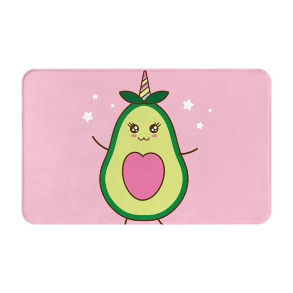 Bathroom Rugs Non Slip Washable - Cute Avocado (2) Kitchen Mats for Floor, Area Rugs for Entryway Rugs Indoor, Laundry Bathroom Room Door Rug with Rubber Backing 20x31.5in