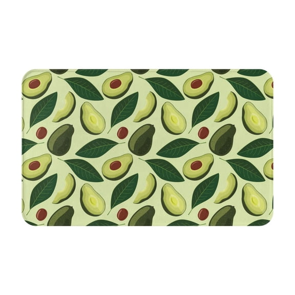 Bathroom Rugs Non Slip Washable - Cute Avocado Pine Green Leaves Kitchen Mats for Floor, Area Rugs for Entryway Rugs Indoor, Laundry Bathroom Room Door Rug with Rubber Backing 20x31.5in