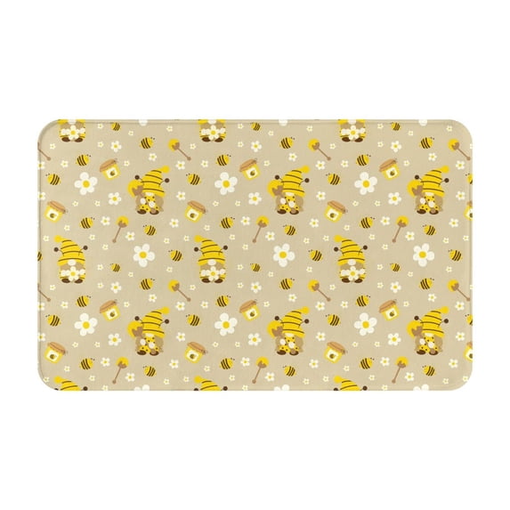 Bathroom Rugs Non Slip Washable - Cute Bee Gnomes Kitchen Mats for Floor, Area Rugs for Entryway Rugs Indoor, Laundry Bathroom Room Door Rug with Rubber Backing 20x31.5in