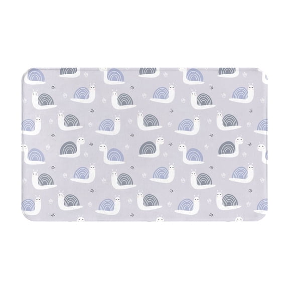 Bathroom Rugs Non Slip Washable - Cute Blue Gray Snail Kitchen Mats for Floor, Area Rugs for Entryway Rugs Indoor, Laundry Bathroom Room Door Rug with Rubber Backing 20x31.5in