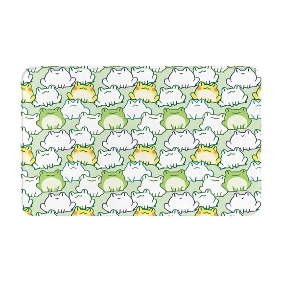 Bathroom Rugs Non Slip Washable - Cute Cartoon Frog Light Green Kitchen Mats for Floor, Area Rugs for Entryway Rugs Indoor, Laundry Bathroom Room Door Rug with Rubber Backing 20x31.5in