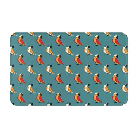 Bathroom Rugs Non Slip Washable - Cute Cartoon Parrot Multi Color Kitchen Mats for Floor, Area Rugs for Entryway Rugs Indoor, Laundry Bathroom Room Door Rug with Rubber Backing 20x31.5in
