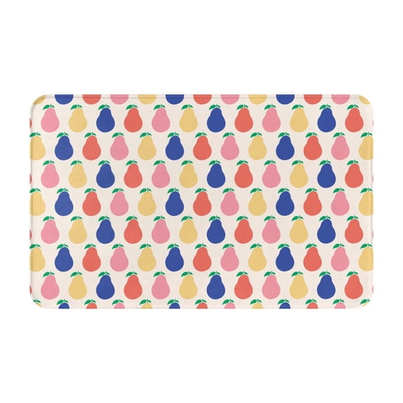 Bathroom Rugs Non Slip Washable - Cute Colorful Pear Kitchen Mats for Floor, Area Rugs for Entryway Rugs Indoor, Laundry Bathroom Room Door Rug with Rubber Backing 20x31.5in