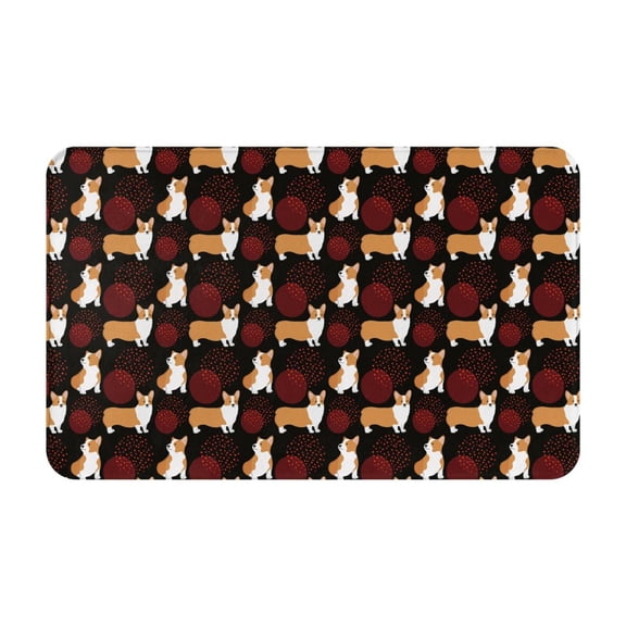 Bathroom Rugs Non Slip Washable - Cute Corgi Dog_A Kitchen Mats for Floor, Area Rugs for Entryway Rugs Indoor, Laundry Bathroom Room Door Rug with Rubber Backing 20x31.5in