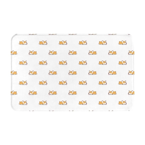 Bathroom Rugs Non Slip Washable - Cute Corgi Dog Funny_A Kitchen Mats for Floor, Area Rugs for Entryway Rugs Indoor, Laundry Bathroom Room Door Rug with Rubber Backing 20x31.5in