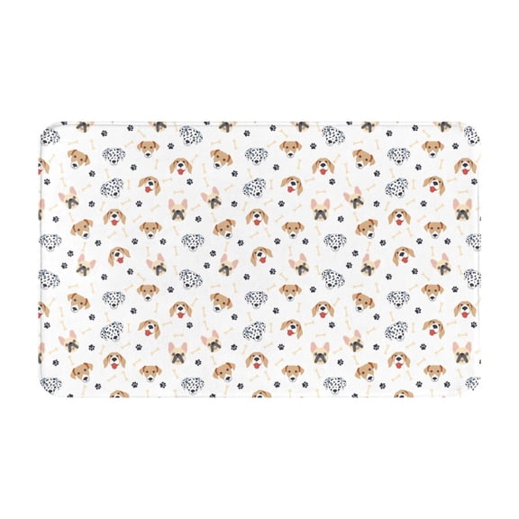 Bathroom Rugs Non Slip Washable - Cute Dog Bone Footprints Kitchen Mats for Floor, Area Rugs for Entryway Rugs Indoor, Laundry Bathroom Room Door Rug with Rubber Backing 20x31.5in