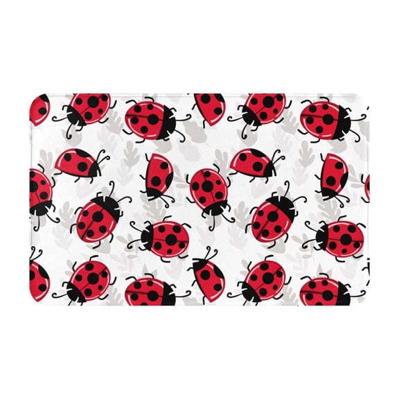 Bathroom Rugs Non Slip Washable - Cute Fashion ladybug Kitchen Mats for Floor, Area Rugs for Entryway Rugs Indoor, Laundry Bathroom Room Door Rug with Rubber Backing 20x31.5in