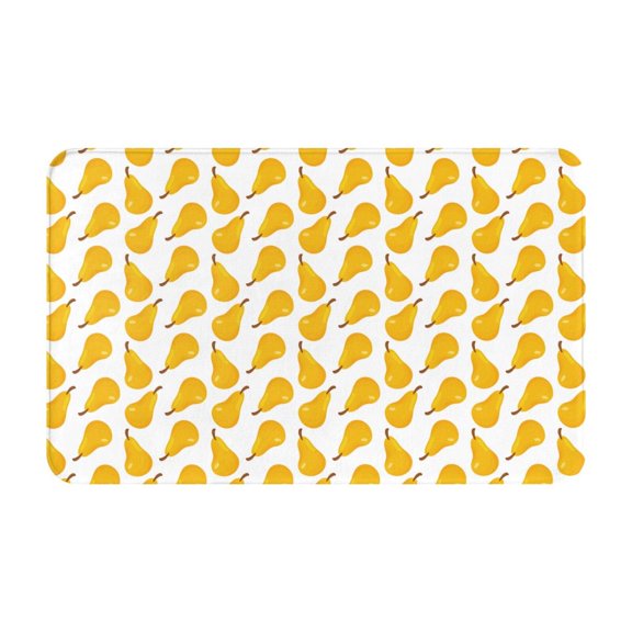 Bathroom Rugs Non Slip Washable - Cute Gold Pear Fruit Kitchen Mats for Floor, Area Rugs for Entryway Rugs Indoor, Laundry Bathroom Room Door Rug with Rubber Backing 20x31.5in