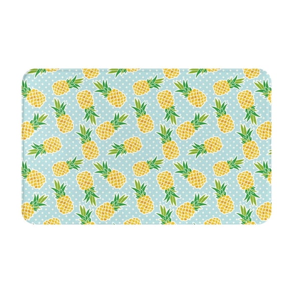 Bathroom Rugs Non Slip Washable - Cute Golden Yellow Pineapple Kitchen Mats for Floor, Area Rugs for Entryway Rugs Indoor, Laundry Bathroom Room Door Rug with Rubber Backing 20x31.5in