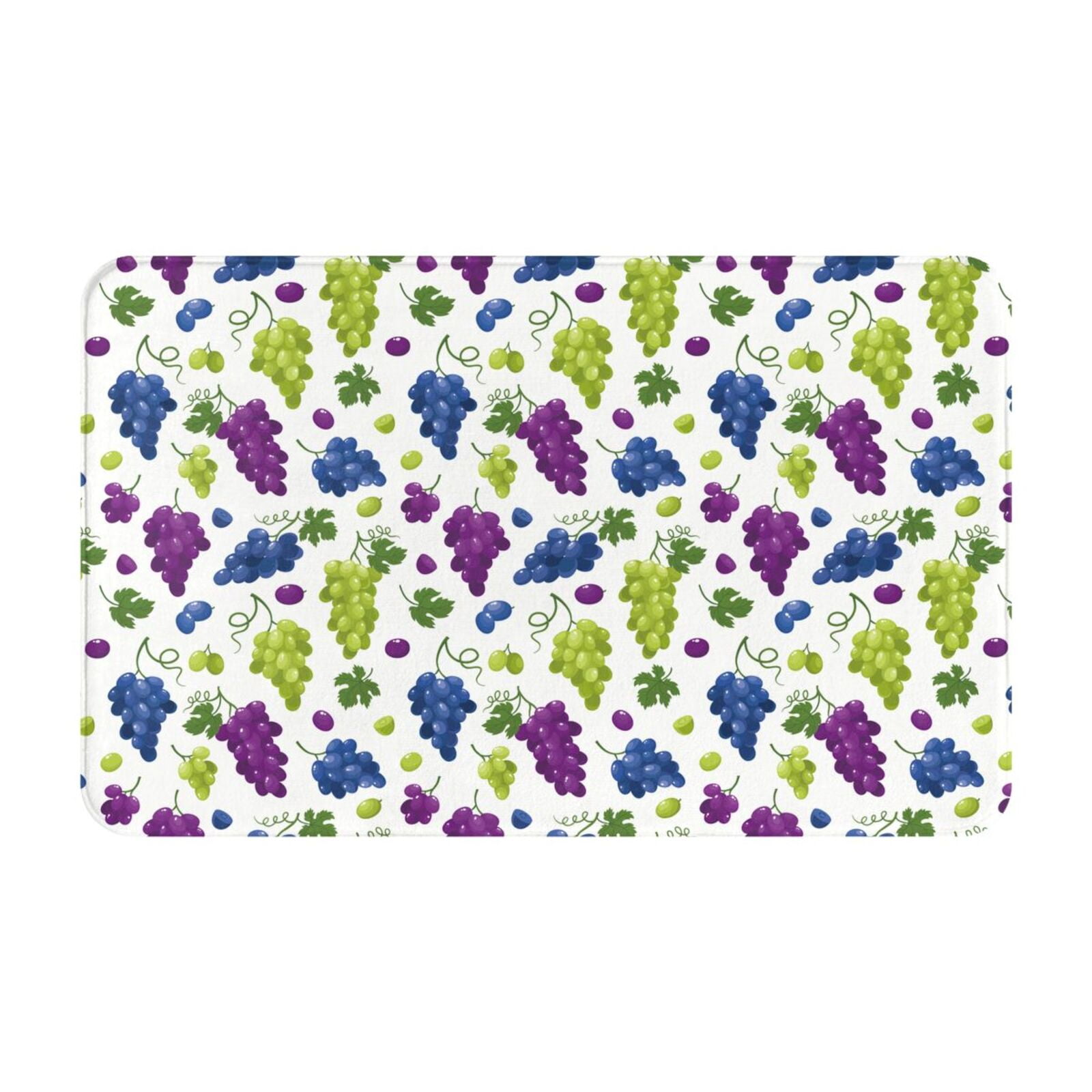 Bathroom Rugs Non Slip Washable Cute Grape Blue Green Purple Kitchen