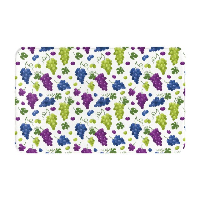 Bathroom Rugs Non Slip Washable Cute Grape Blue Green Purple Kitchen