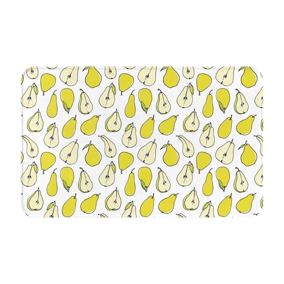 Bathroom Rugs Non Slip Washable - Cute Green Pear Kitchen Mats for Floor, Area Rugs for Entryway Rugs Indoor, Laundry Bathroom Room Door Rug with Rubber Backing 20x31.5in
