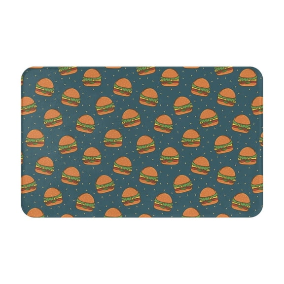 Bathroom Rugs Non Slip Washable - Cute Hamburger Sesame Kitchen Mats for Floor, Area Rugs for Entryway Rugs Indoor, Laundry Bathroom Room Door Rug with Rubber Backing 20x31.5in