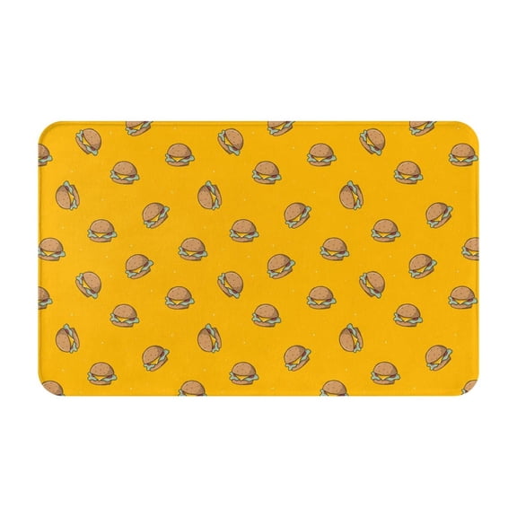 Bathroom Rugs Non Slip Washable - Cute Hamburger Starry Sky Yellow Kitchen Mats for Floor, Area Rugs for Entryway Rugs Indoor, Laundry Bathroom Room Door Rug with Rubber Backing 20x31.5in