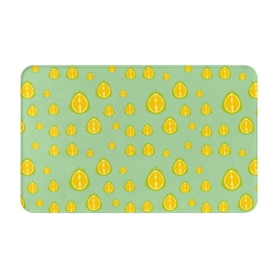 Bathroom Rugs Non Slip Washable - Cute Light Green Durian Kitchen Mats ...