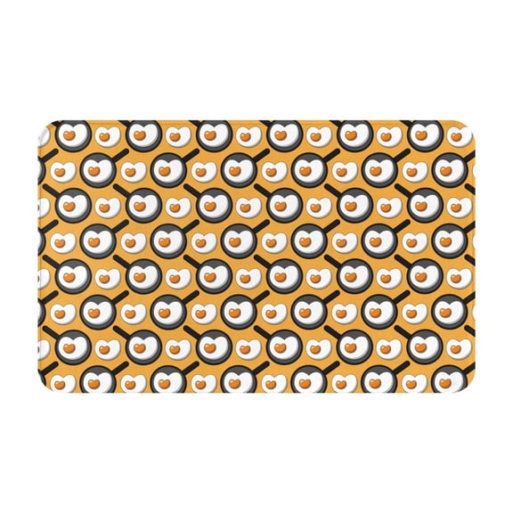 Bathroom Rugs Non Slip Washable - Cute Love Fried Egg Kitchen Mats for Floor, Area Rugs for Entryway Rugs Indoor, Laundry Bathroom Room Door Rug with Rubber Backing 20x31.5in