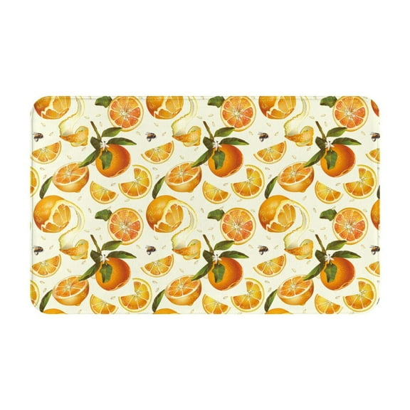 Bathroom Rugs Non Slip Washable - Cute Orange Honey Bee Kitchen Mats for Floor, Area Rugs for Entryway Rugs Indoor, Laundry Bathroom Room Door Rug with Rubber Backing 20x31.5in