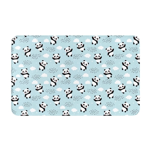 Bathroom Rugs Non Slip Washable - Cute Panda Bear Kitchen Mats for Floor, Area Rugs for Entryway Rugs Indoor, Laundry Bathroom Room Door Rug with Rubber Backing 20x31.5in