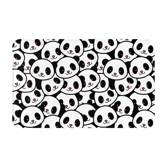 Bathroom Rugs Non Slip Washable - Cute Panda Face Kitchen Mats for Floor, Area Rugs for Entryway Rugs Indoor, Laundry Bathroom Room Door Rug with Rubber Backing 20x31.5in