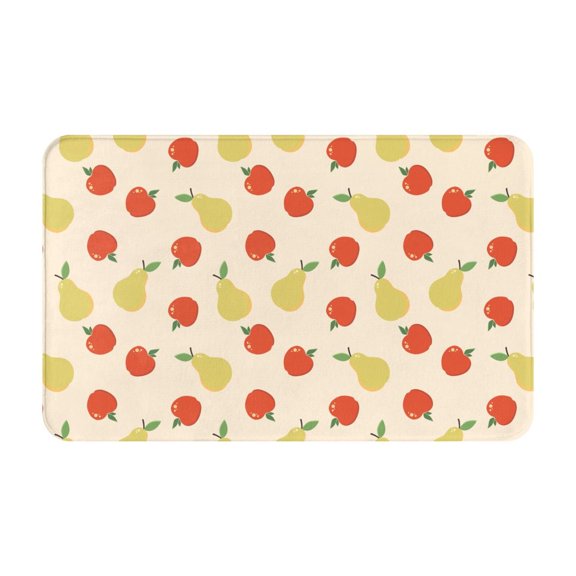 Bathroom Rugs Non Slip Washable - Cute Pear Red Fruit Kitchen Mats for Floor, Area Rugs for Entryway Rugs Indoor, Laundry Bathroom Room Door Rug with Rubber Backing 20x31.5in