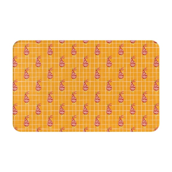 Bathroom Rugs Non Slip Washable - Cute Pear Squre Kitchen Mats for Floor, Area Rugs for Entryway Rugs Indoor, Laundry Bathroom Room Door Rug with Rubber Backing 20x31.5in