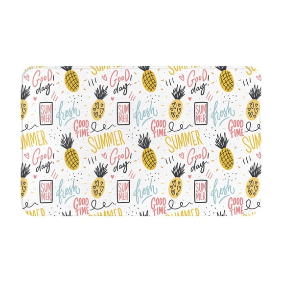 Bathroom Rugs Non Slip Washable - Cute Pineapple Good Day Kitchen Mats for Floor, Area Rugs for Entryway Rugs Indoor, Laundry Bathroom Room Door Rug with Rubber Backing 20x31.5in